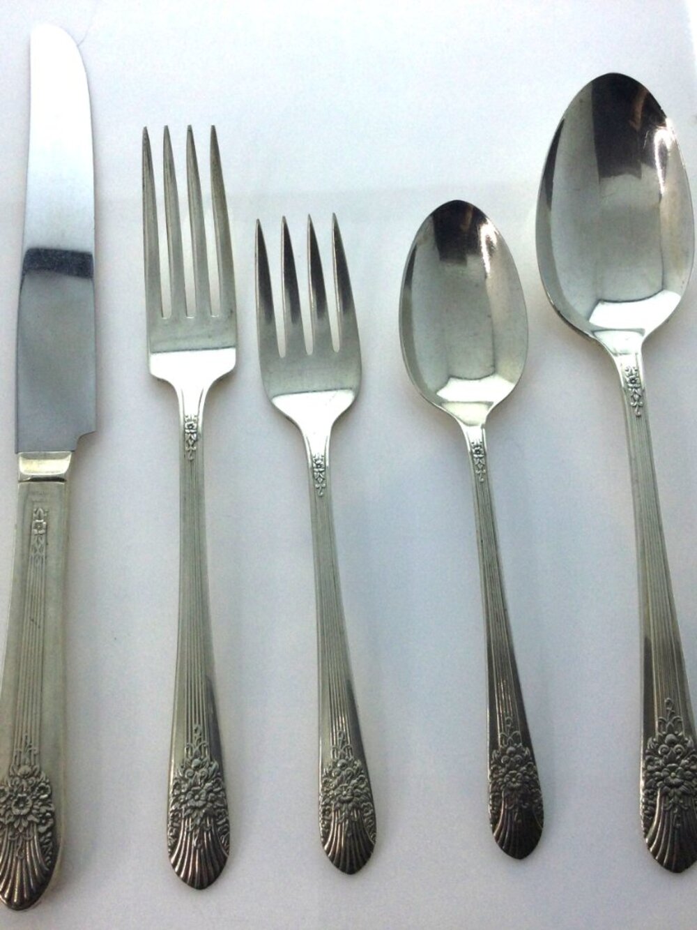Vtg Century Sterling Silver Flatware Southern Treasure 5-Pc Place Setting